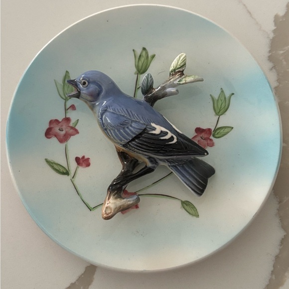 japan Other - Bluebird Antique 3D Plate Home Decor 5”